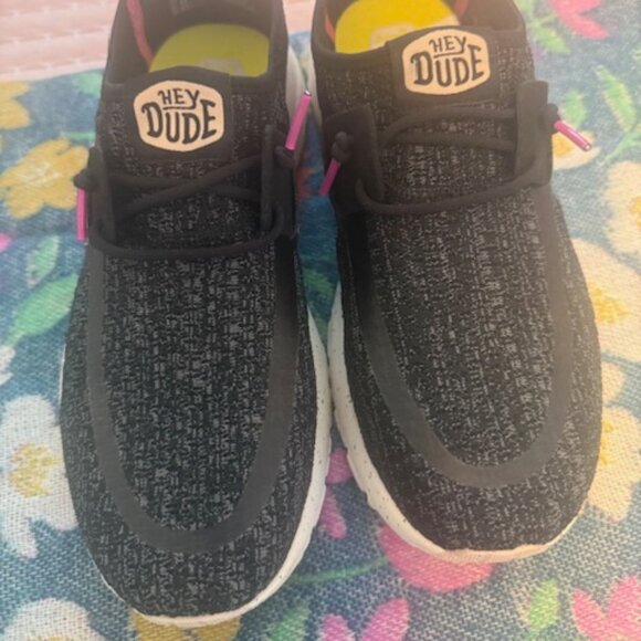 Hey Dude Black / Pink Slip-On Sneaks - Size 9 - Picture 5 of 5